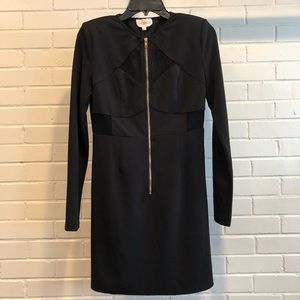 L’ATISTE Black L/S Body-Con Zipper Dress, Large